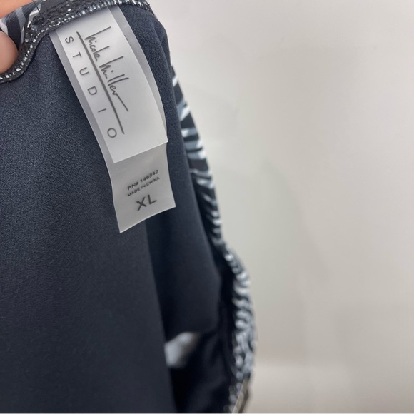 NEW Nicole Miller Skirt Swimsuit Bottom Black Zebra Print Women's Size XL - Picture 7 of 9